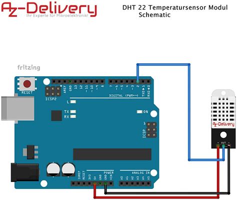 AZDelivery DHT22 AM2302 Temperature and Humidity Sensor Module with ...