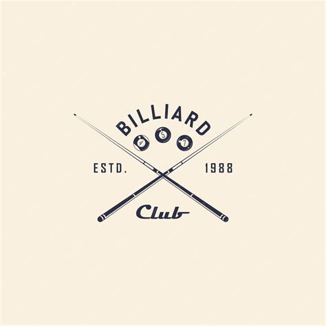 Billiard 8ball logo set 6 billiard emblems with cue balls crown and ...