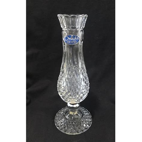 Vintage Oneida Lead Crystal Vase Diamond Point - Etsy