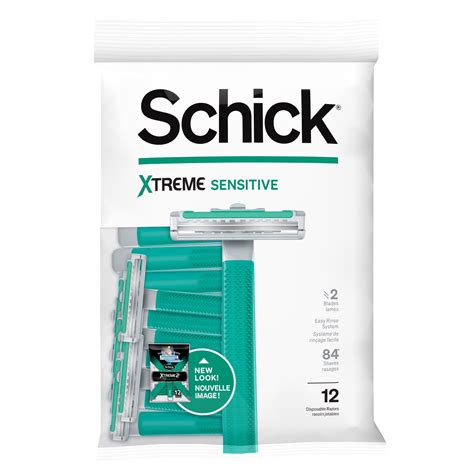 Schick Xtreme 2-Blade Sensitive Men's Disposable Razors, 12 Ct, With ...
