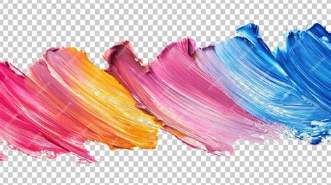 Elegant Acrylic Paint Brush Strokes on Transparent Background | Premium ...