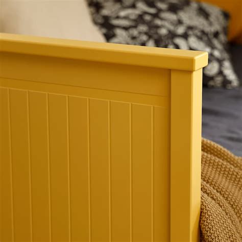 HEMNES day-bed w 3 drawers/2 mattresses, yellow/Åfjäll medium firm ...