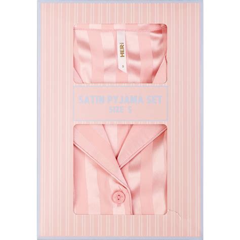 For Her Ladies Satin Pyjama Set Pink Medium Each | Woolworths