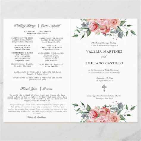 Bilingual Spanish English Catholic Wedding Program | Zazzle | Catholic ...