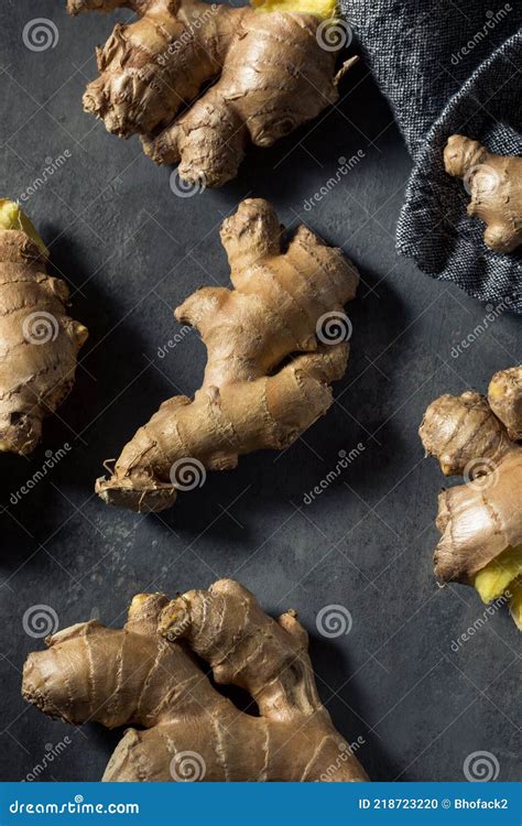 Raw Brown Organic Ginger Root Stock Photo - Image of natural, brown ...