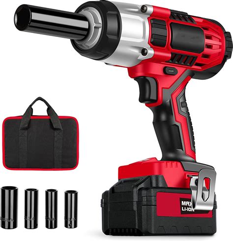 Portable Impact Power Wrench Cordless Wrenches Heavy Duty Electric Wrenches Set 1/2 Inch ...