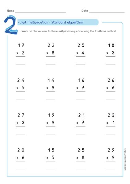 Multiplying Standard Algorithm 的图像结果