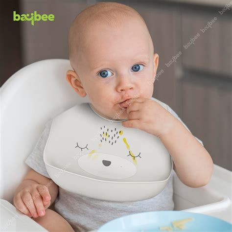 Baybee Baby Silicone Waterproof Bibs for New Born Baby with Pocket & 6 ...