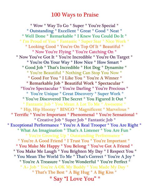 CelticMommy: 100 Ways to Praise Your Child