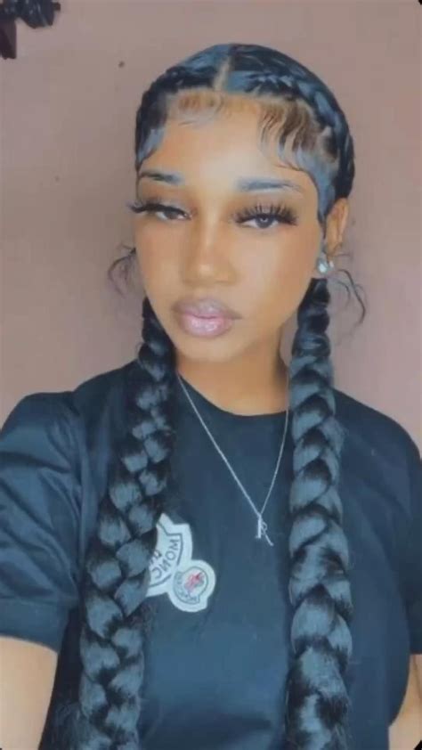 Black girl hairstyles 2 braids fluffy edges jayda wayda edges – Artofit