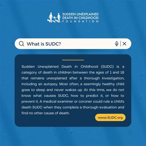 What is SUDC? Sudden Unexplained Death in Childhood (SUDC) is a ...