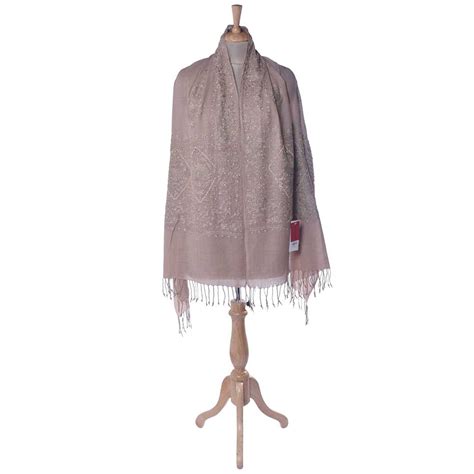 Pure Wool Designer Stole With Sequence
