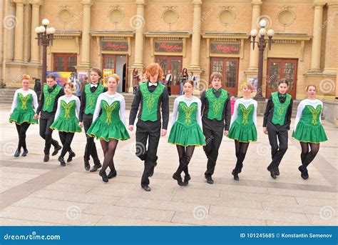 Group of People in National Costumes are Dancing Irish Dances ...