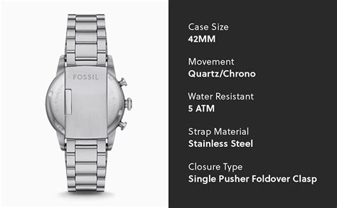 Fossil Men Sport Tourer Silver Quartz Stainless Steel Chronograph Watch ...