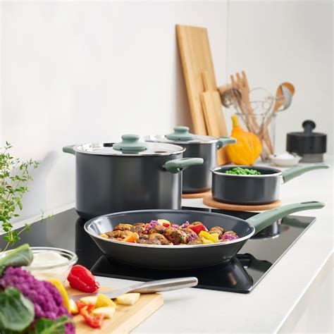 Padella Antiaderente In Alluminio 24 Cm - Rivestimento In Granito, Per Induzione E Gas Con Coperchio