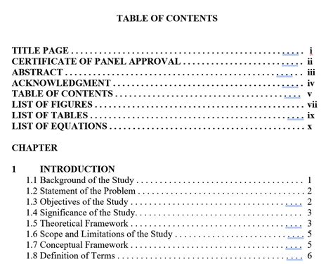 A Table of Contents Entry 的图像结果