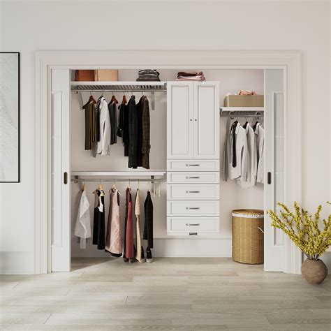 John Louis Home Solid Wood Reach-In Closet System with 5-Drawers and ...