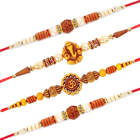 Riddhika Ventures Set of Multi Colour Family Rakhi with Roli Chawal and ...