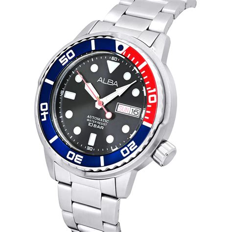 ALBA Blue-Red Rotating Bezel Automatic Men's Watch - AL4247X1 – Sai ...