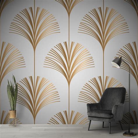 Gold Floral Living Room Mural Wallpaper for Wall - Magicdecor®