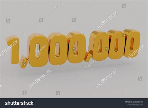 1000000 One Million Number Rendering Metallic: ภาพประกอบสต็อก ...