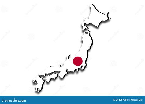 Outline Map Of Japan With The National Flag Stock Image | CartoonDealer ...