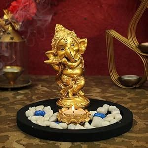 Buy The Crafts Heaven Ganesha Idol Playing Flute Statue Idol Figurine ...