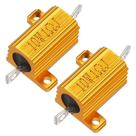 uxcell 2 Pcs Aluminum Case Resistor 10W 1 Ohm Wirewound for LED ...