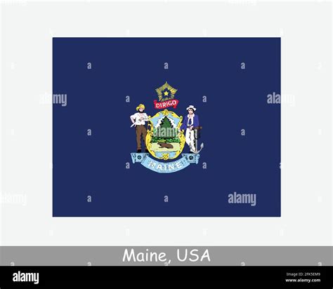 Maine USA State Flag. Flag of ME, USA isolated on white background ...