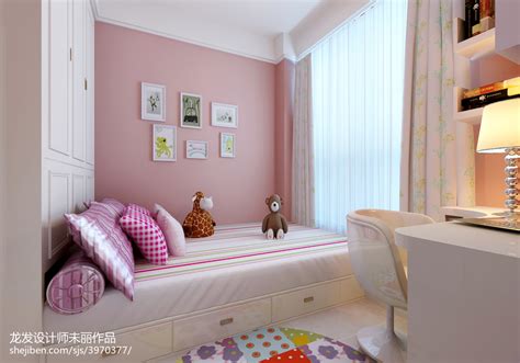 现代简约卧室装修效果图8-女孩儿童房设计图片-土巴兔装修效果图