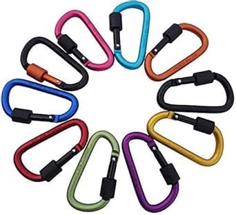 PENS Aluminium Screw Locking Ring Clip Hook Carabiner Keyring (Random ...