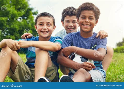 Best Mates Make the Best Team Mates. a Group of Young Boys Out for a ...