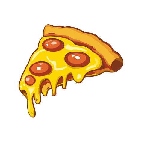 Pizza slice with dripping cheese. Vector Illustration. 15564046 Vector ...