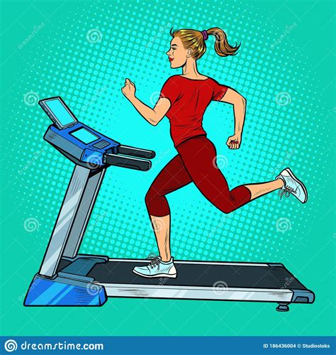 Treadmill, Sports Equipment For Training. Fitness Room Stock Vector ...