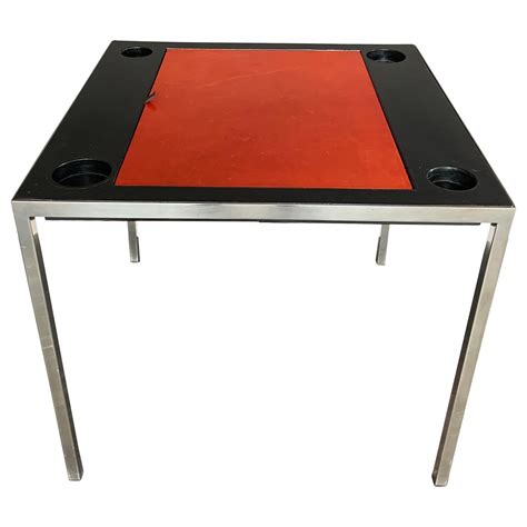 Alain Delon for Maison Jansen Backgammon Game Table and Chairs, Signed ...