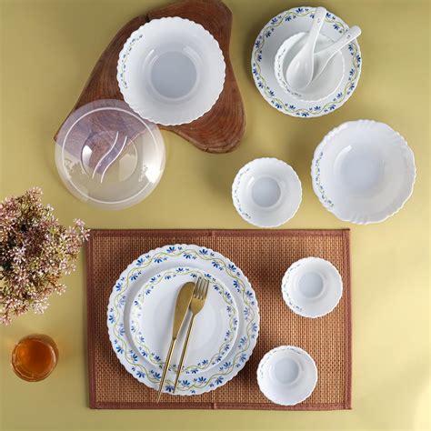 Cello Opalware Dazzle Series Morning Glory Dinner Set, 35 Units | Opal ...