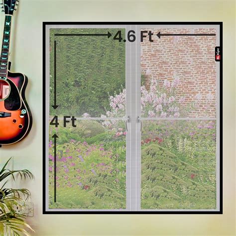 Mr. Right Mosquito Net for Window (4X4.6 Feet) (Black), Pre-Stitched ...