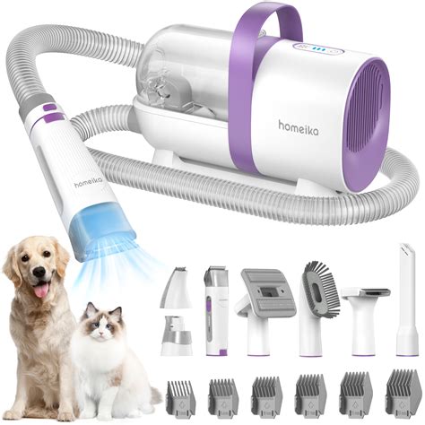 Homeika Dog Grooming Kit, 1.5L Dog Hair Vacuum Suction 99% Pet Hair, 8 ...
