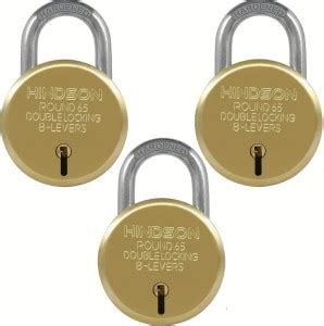 HINDSON Round 65 (Gold Finish) 8 lever Double locking technology 3 keys ...
