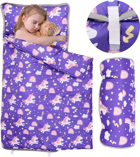 SUYFHDC Toddler Nap Mat with Pillow and Blanket, Kids Sleeping Mat for ...