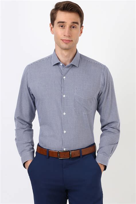 Buy Men Navy Slim Fit Formal Shirt Online - 39688106 | Peter England