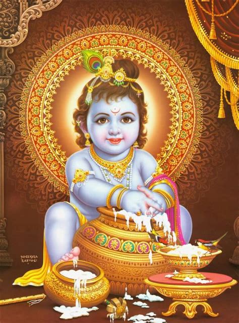 Krishna Ladoo Gopal ON FINE ART PAPER HD QUALITY WALLPAPER POSTER Fine ...