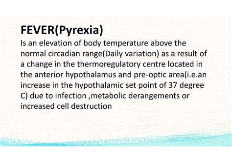 Clinical approach to fever - FEVER(Pyrexia) Is an elevation of body ...