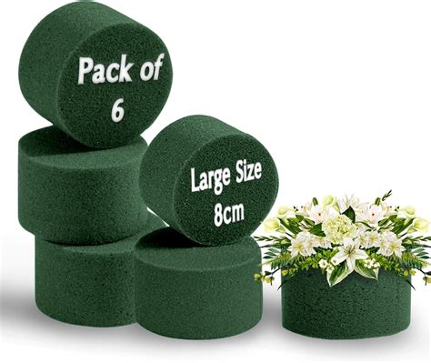 6 Pcs Floral Foam Round 8cm Flower Foam - Large Wet Florist Foam for ...