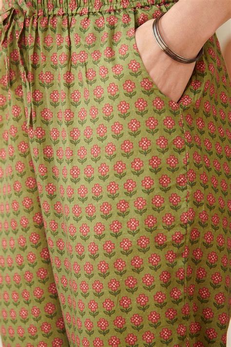 Shop Roza Razia Green Narrow Pants for Women | Farida Gupta – Farida ...