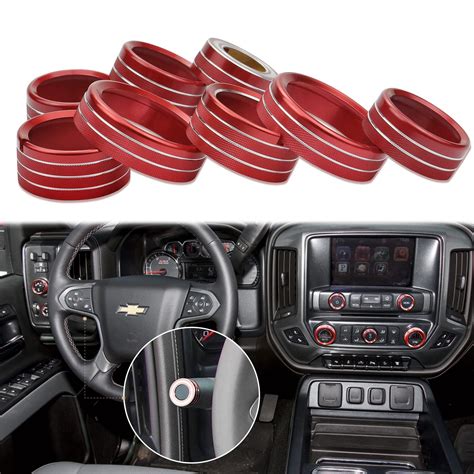 Switch Button CM31 AC Radio Light Trim Center Console Knob Covers for Chevy Silverado & GMC ...