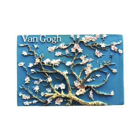 Buy Van Gogh 3D Painting Apricot Refrigerator Magnet Resin Travel ...