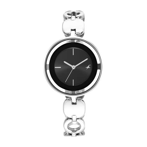 Fastrack Glitch Quartz Analog Silver Dial Metal Strap Watch for Girls ...