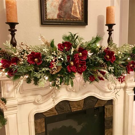 Fireplace Mantel Christmas Garland at Judy Moore blog