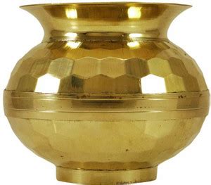 Flipkart.com | Rudram Brass Gold Puja Kalash |Diamond Shape Lota (Size ...